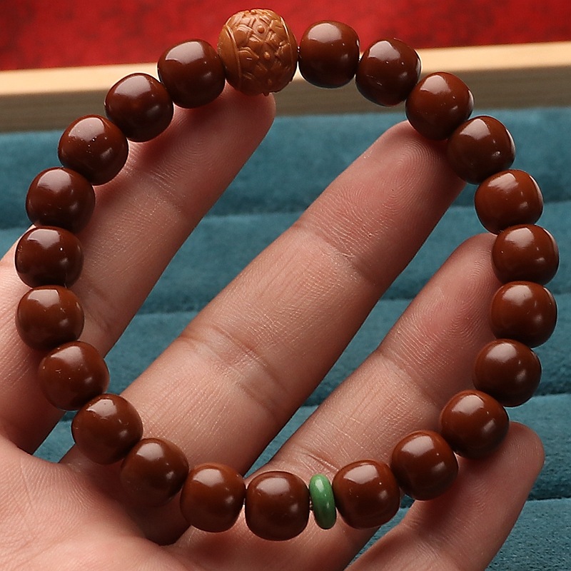 野生猴头核桃手串老型玉化机刷素核手捻直切核桃文玩佛珠男女手链