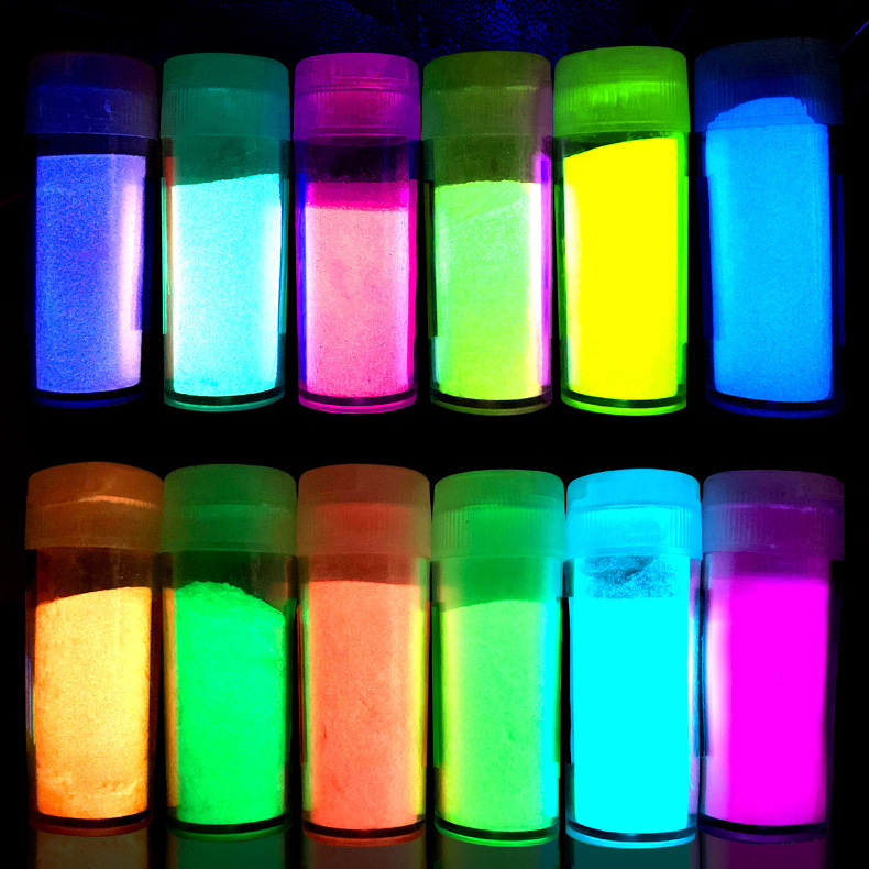 厂家批发长效高亮夜光粉化妆品级美妆美甲夜光粉颜料发光粉色粉