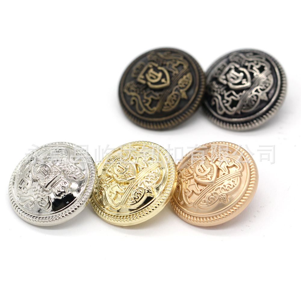 树脂喷绒金属组合纽扣圆形锌合金高脚手缝扣毛衣大衣西服钮扣批发