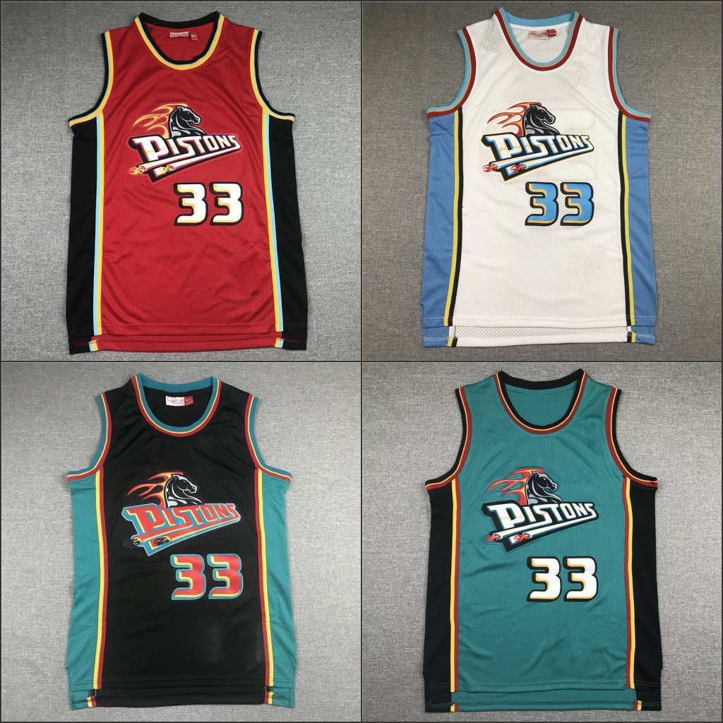 篮球服球衣活塞队刺绣复古mn背心批发33# hill-阿里巴巴