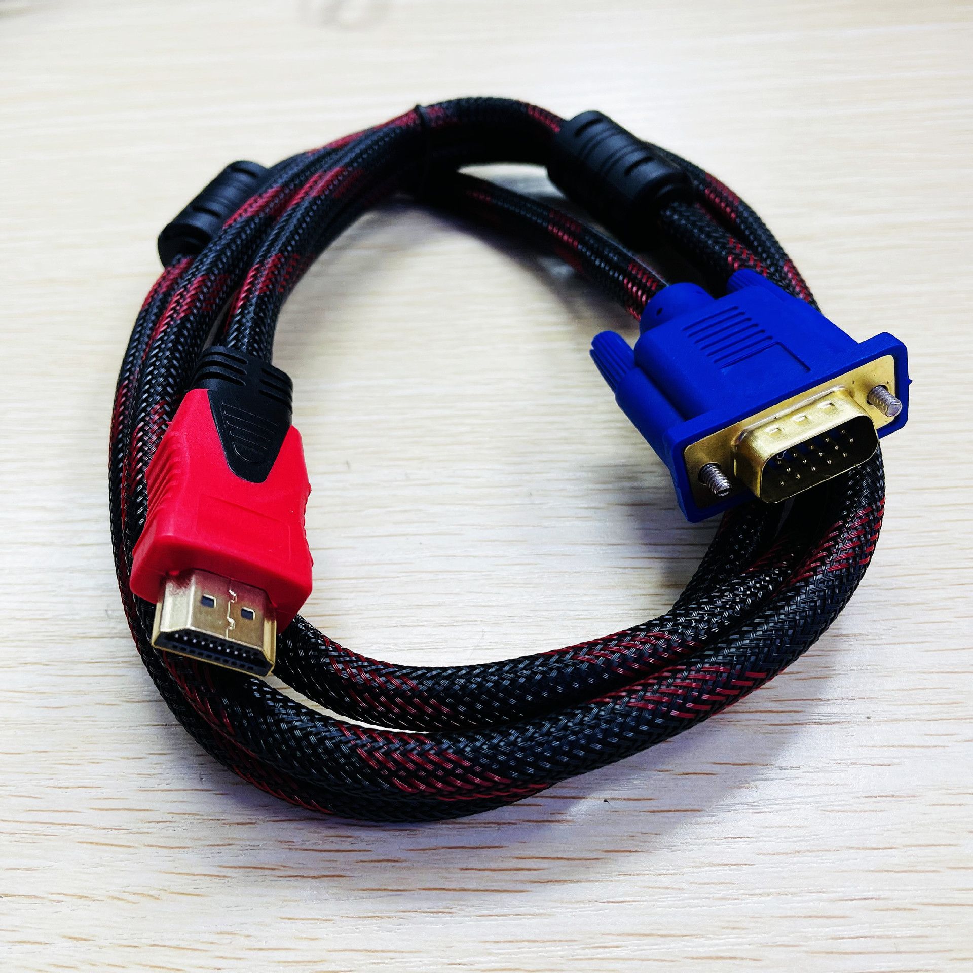 hdmi转换线 hdmi转vga转接线1.5米 高清转电视 批发线材