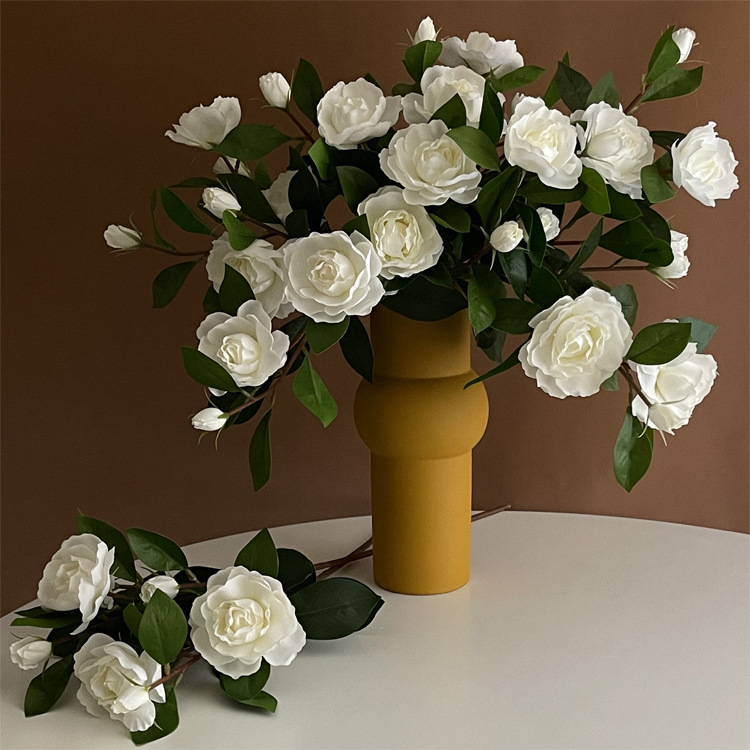 single artificial flower gardenia dining table living room bedroom furnishing decoration bouquet fake flower shooting props photography props