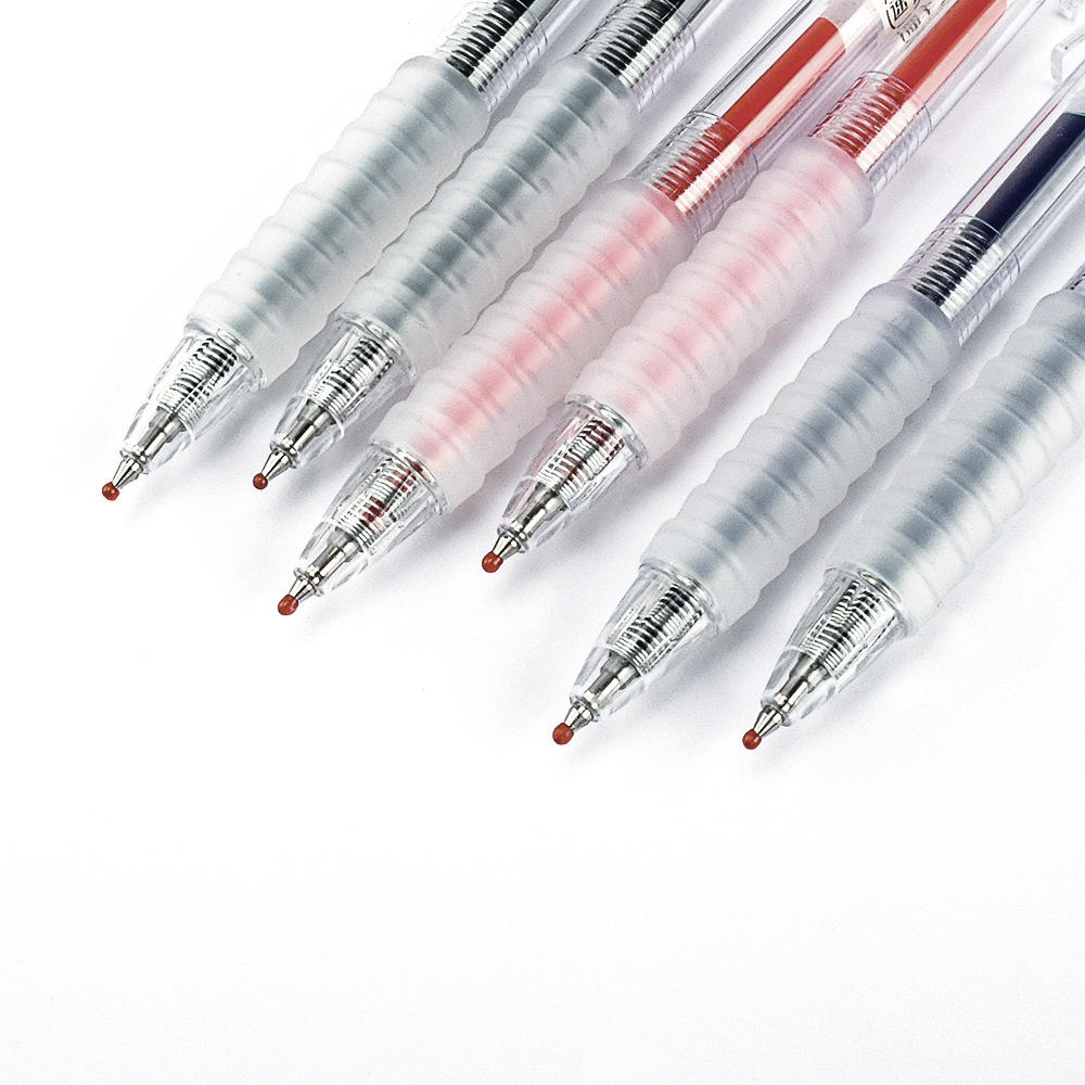 按动速干中性笔0.5mm办公签字笔大容量黑色碳素按压式水笔