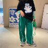 Cute girl 2022 Spring children Straight stripe leisure time sweatpants CUHK Korean Edition Sense of design Sports pants Cute girl 2022 Spring children Straight stripe leisure time sweatpants CUHK Korean Edition Sense of design Sports pants