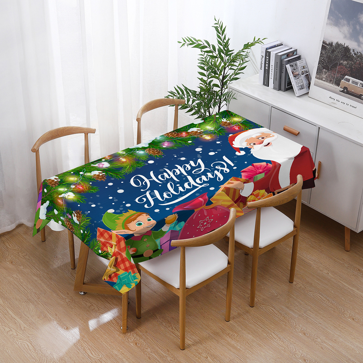 SOURCE Manufacturer Cross-Border New Arrival Christmas Tablecloth Printing Oil-Absorbing Absorbent Tablecloth New Year Decoration Festive Pattern