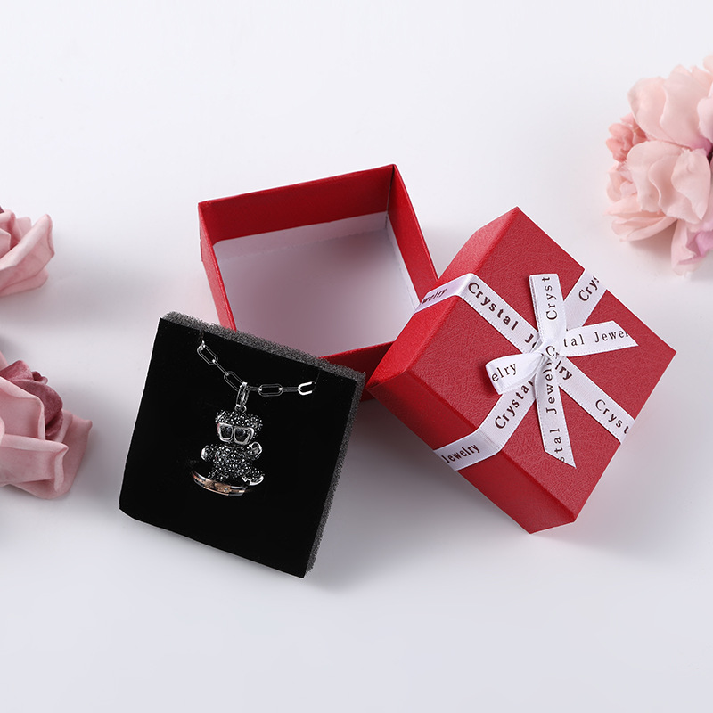 Mother's Day Letter Bow Tiandigai Gift Box Necklace Jewelry Box Birthday Gift Box