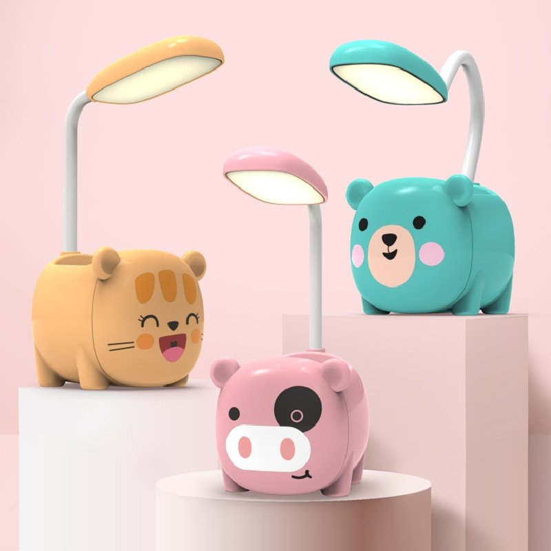 创意led笔筒迷你小台灯学生宿舍寝室学习阅读灯卧室ins少女小夜灯