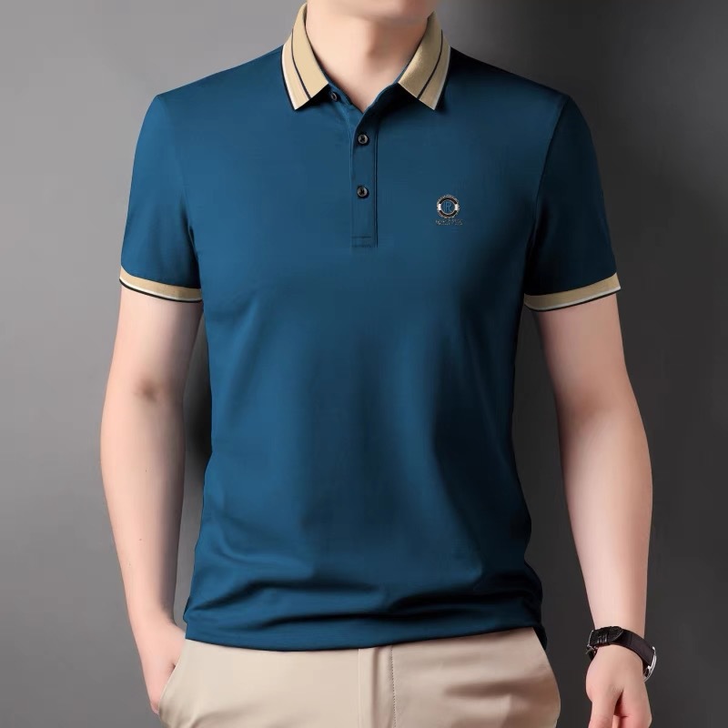 夏季polo衫保罗时尚短袖男士翻领休闲刺绣中青年半袖上衣仿棉t恤