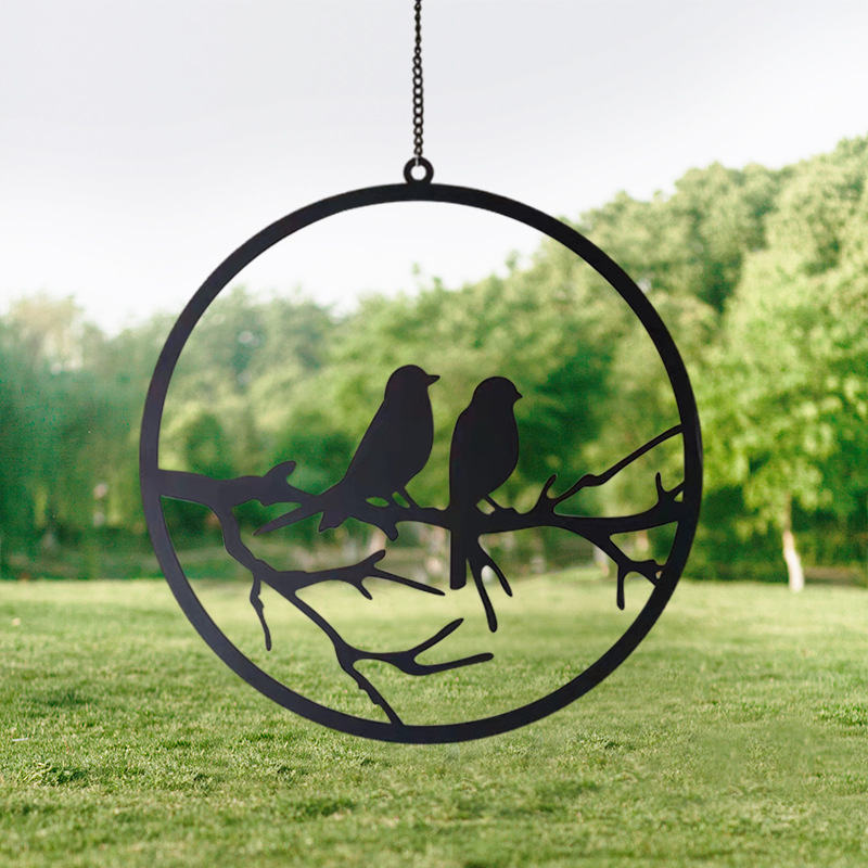 铁艺墙壁挂件创意家居字母壁挂立体蜂鸟挂饰树上装饰品挂件批发