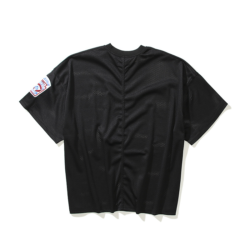 fear of god第五季主线网眼袖章篮球棒球衫短袖t恤 fog男女打底衫