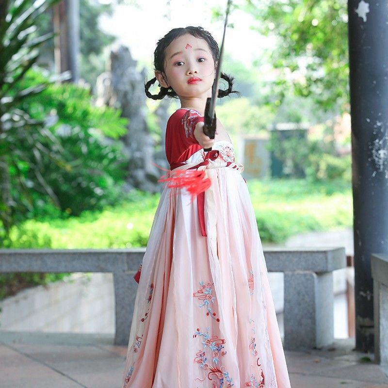 幼儿园古风舞蹈服桃花笑小学生六一儿童节胭脂妆演出服女孩表演服