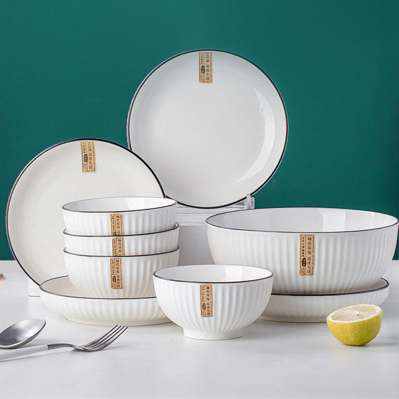 瓷碗批发碗碟套装家用创意北欧风碗盘陶瓷餐具米饭碗汤碗盘子菜盘