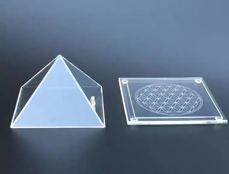 手工注塑透明亚克力金字塔木乃伊工艺品展示架收纳盒定制批发