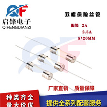 带引线陶瓷保险丝管5x20mm 2A 2.5A/250V 双帽环保带线电流保险管