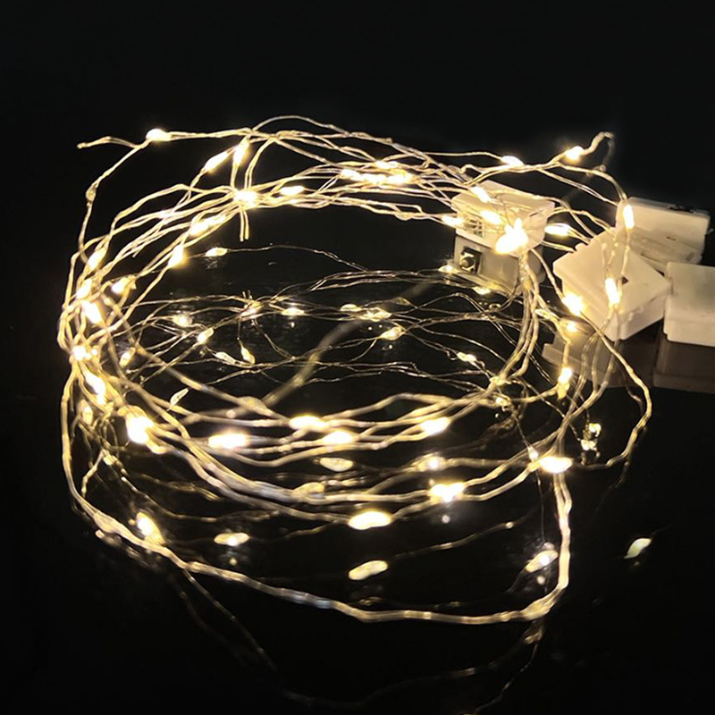 Led Button Battery Small White Box Colorful Flowers Lighting Chain Wholesale Christmas Tree Decoration Copper Wire Atmosphere String