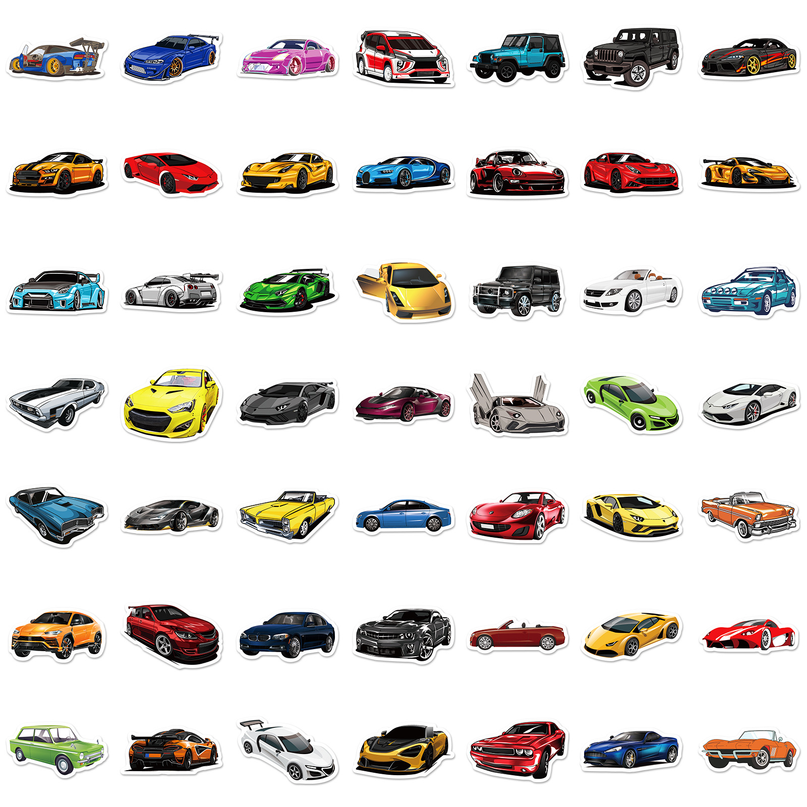 100张赛车贴纸 个性炫酷跑车滑板车行李箱防水装饰手机摩托车贴画
