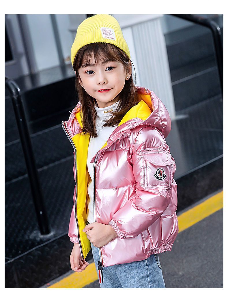 反季白鸭绒儿童羽绒服男童女童中大童宝宝短款童装小孩加厚外套冬