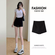 黑色性感西装短裤女2024设计感夏季韩版显高显瘦高级感高腰热裤