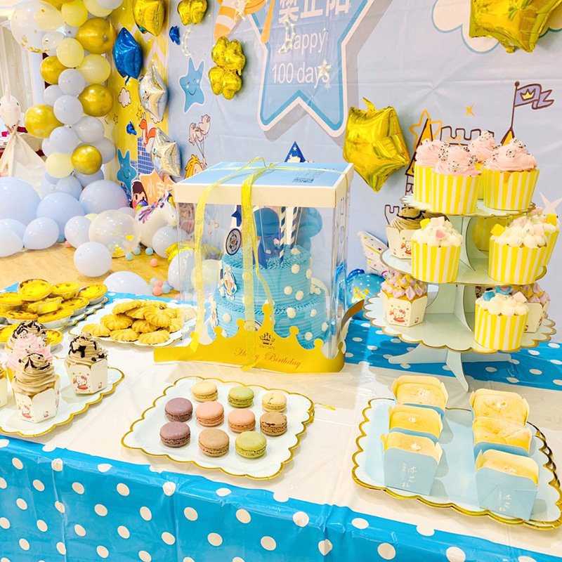 甜品台摆件展示架儿童生日布置摆台派对装饰一次性盘子蛋糕架子