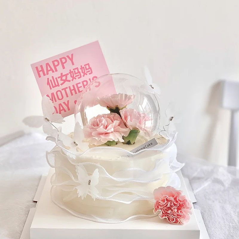 网红三八妇女节女王节女神蛋糕甜品蛋糕插牌插件水晶玻璃罩摆件