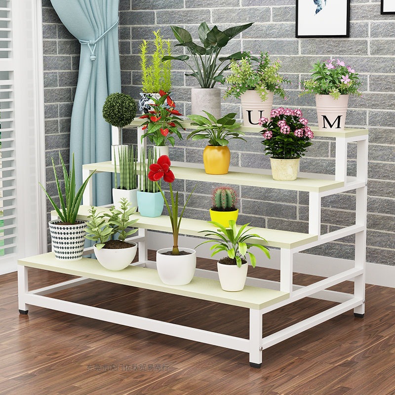 花店架子梯形花架多层室内铁艺阳台三层置物阶梯花盆展示落地盆栽