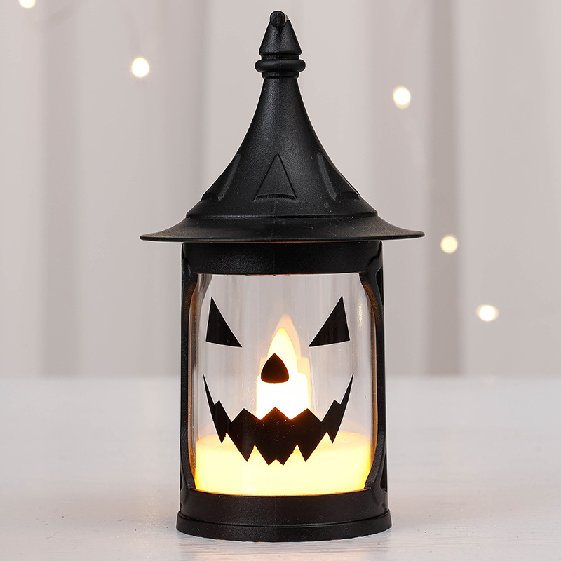 Cross-Border Hot Sale Halloween Magic Hat Storm Lantern Witch Death Customizable Pattern Color Decorative Light Kt-C