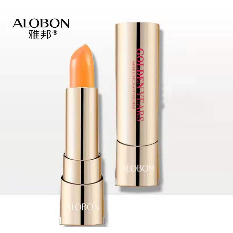 alobon/雅邦胡萝卜素口红温变唇膏变色耐水不易掉晕色耐水咬唇妆