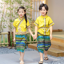 国庆儿童苗族演出服彝族服装傣族少数民族舞蹈服土家族佤族男女童