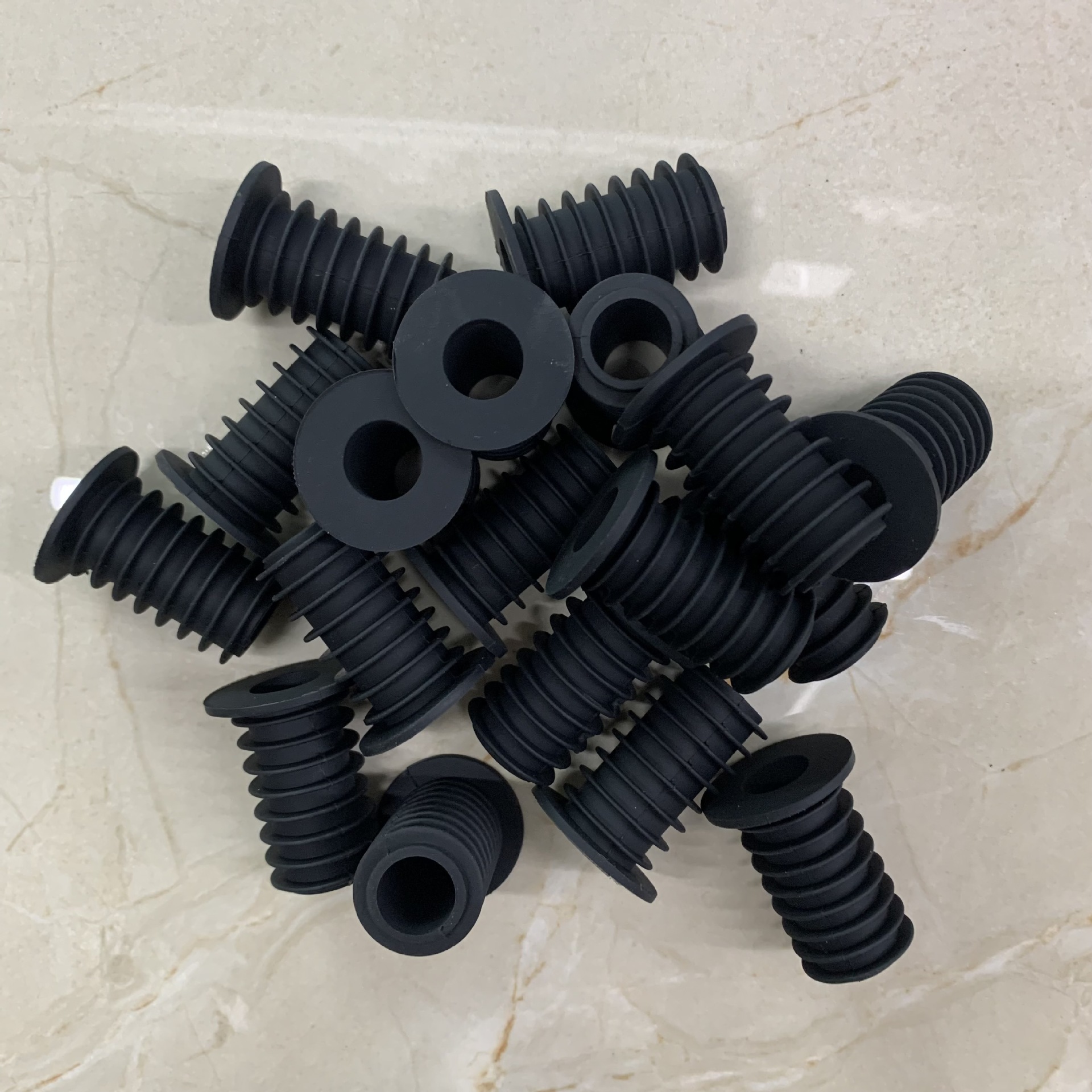 供应螺牙胶塞密封中孔防水橡胶塞盲孔卡扣门碰硅胶塞双面护线塞