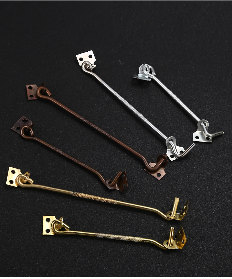 加厚仿古多彩窗户勾锁扣勾挡风挂钩搭扣插销窗扣窗栓搭勾固定窗钩