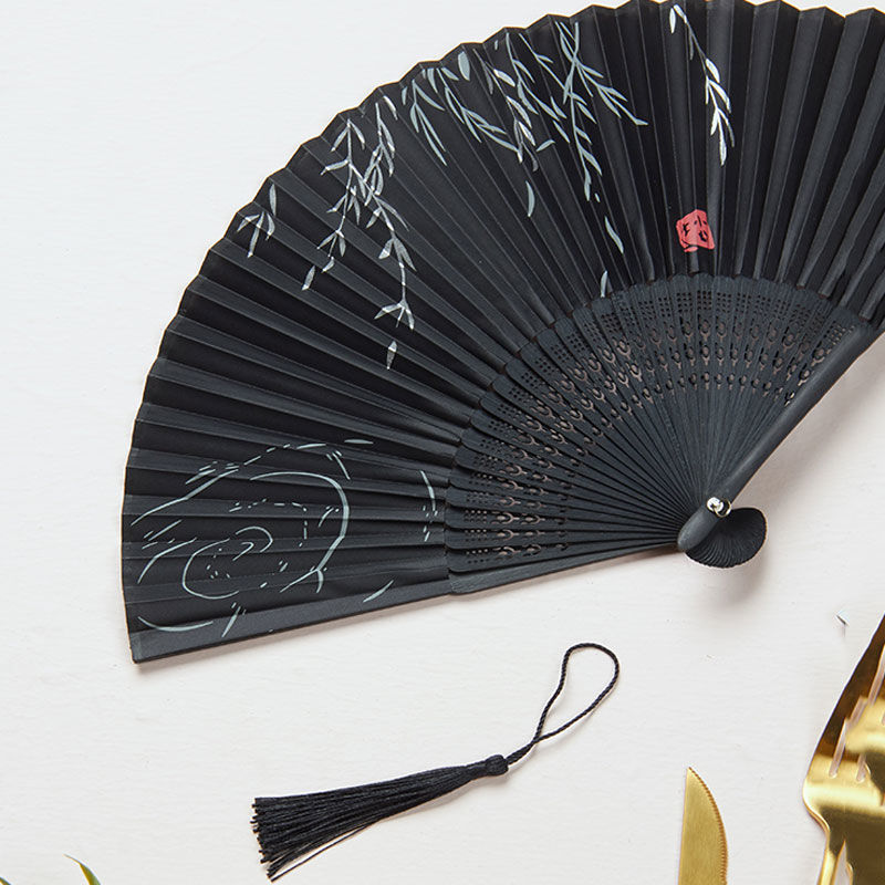 扇子 学生折风舞蹈女夏季折叠古装日式小复古布古典古风折厂家