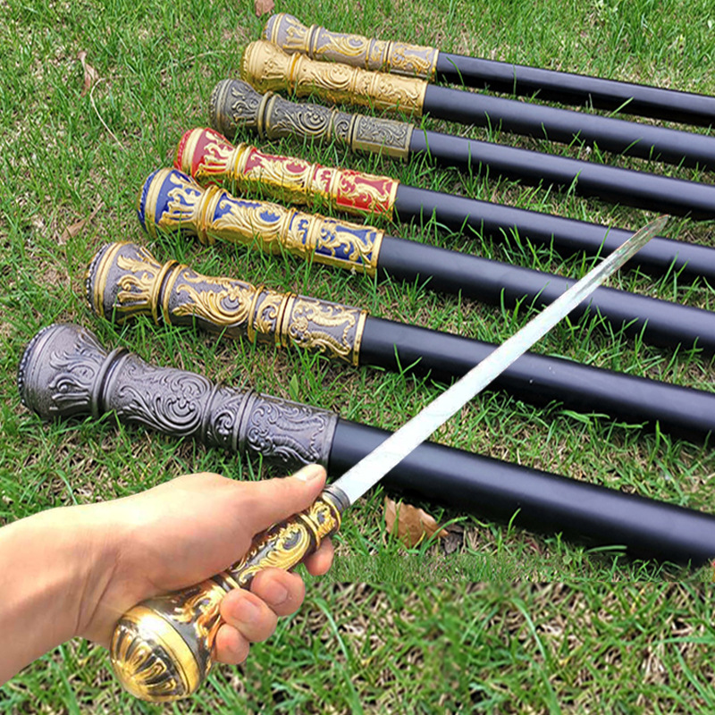 全金属户外防滑登山仗防身手杖剑老人拐杖剑绅士权杖拐棍刀未开刃