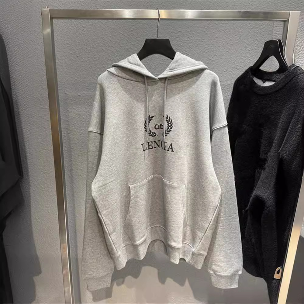 高版本21早秋新款胸前麦穗印花logo ins男女同款连帽卫衣帽衫情侣