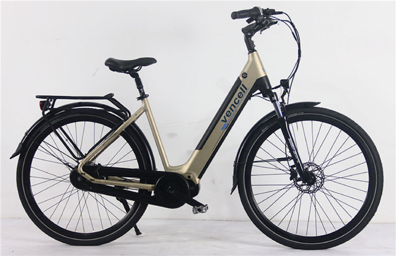 vencell锂电池中置电机公路自行车电动代步车隐藏式碟刹脚踏单车