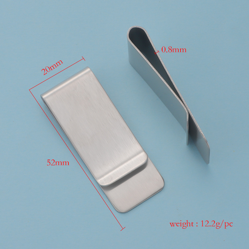 Cross-Border Hot-Selling Mirror Stainless Steel Simple European and American Style Suit Tie Clip Jewelry Glossy Laser Wallet Clip