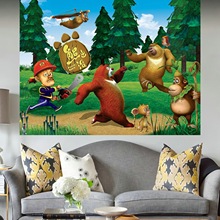 5475卡通背景墙卡通动物贴纸儿童宝宝房间卧室墙壁墙面装饰贴画