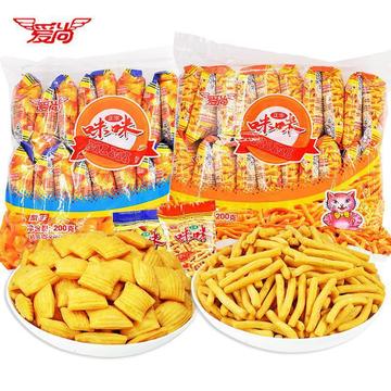 咪咪虾条虾味蟹味粒薯片90后怀旧网红小吃零食童年休闲食品大全