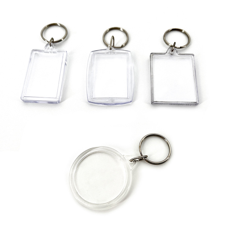 Factory in Stock Transparent Acrylic Keychain PS Plastic Photo Frame Keychain Photo Keychain Pendant Wholesale