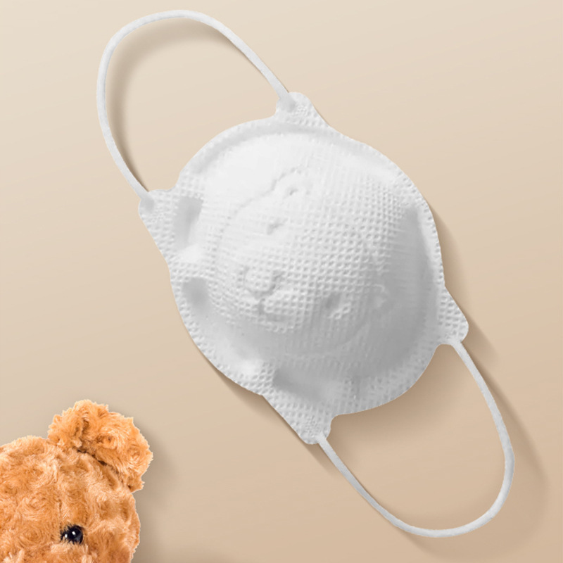 日本贝亲熊仔立体口罩3枚无纺布口罩卡通可爱造型一次性口罩
