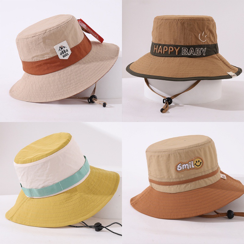 children‘s basin hat outdoor sun protection sun-shade fisherman hat summer quick-drying cap male and female baby outdoor sun hat bay hat batch