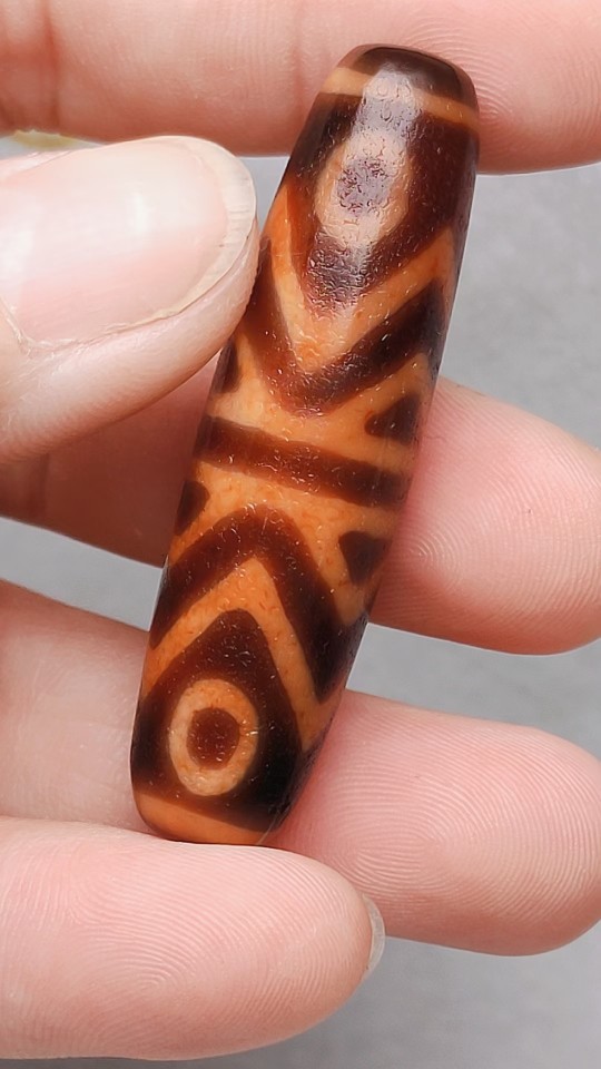 金刚水纹六眼天珠顺利之珠六六大顺人生六大福财源广13.5x50mm a