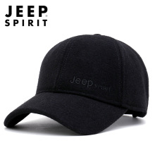JEEP SPIRIT新款男士羊毛棒球帽鸭舌帽可调节圆顶遮阳防晒帽潮帽