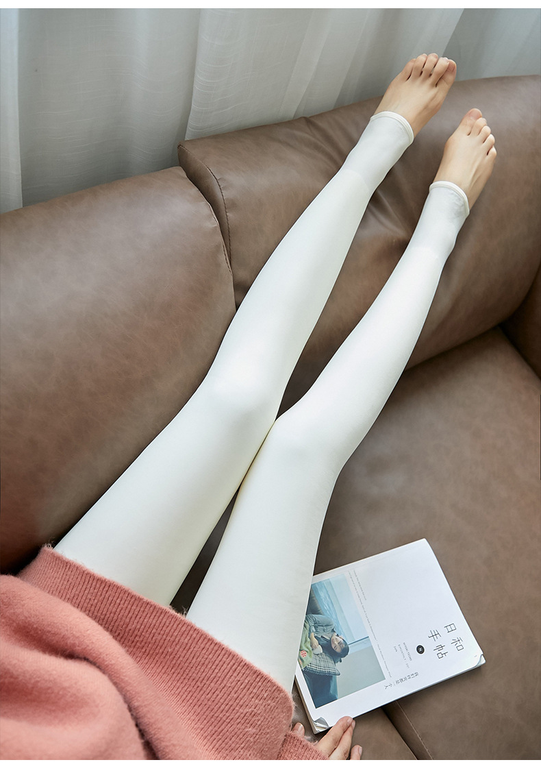 白色打底裤成人秋冬日系新款微压加绒加厚少女外穿舞蹈连裤袜批发