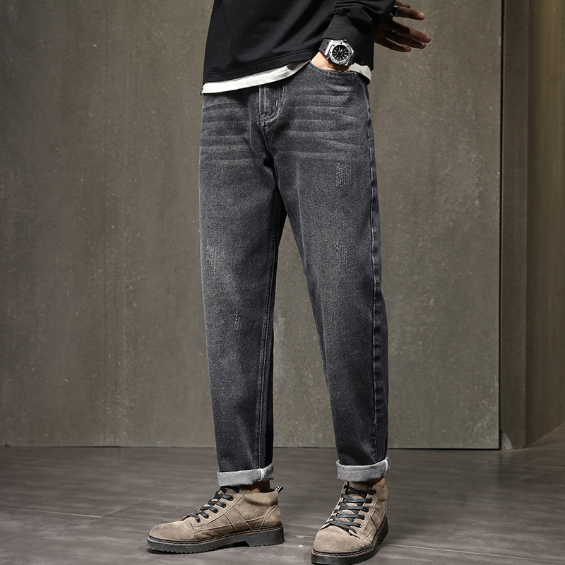 Jeans Men's 2023 Autumn New Korean Style Fashion Brand Elastic Straight Jeans All-Matching Casual Pants Men's Pants