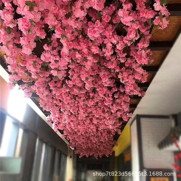 仿真花吊顶樱花吊顶藤条装饰遮丑天花板绿植屋顶餐厅顶棚装饰饭店