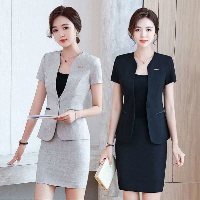 职业套装女夏季气质女神范西装套裙前台空姐珠宝酒店院工作服