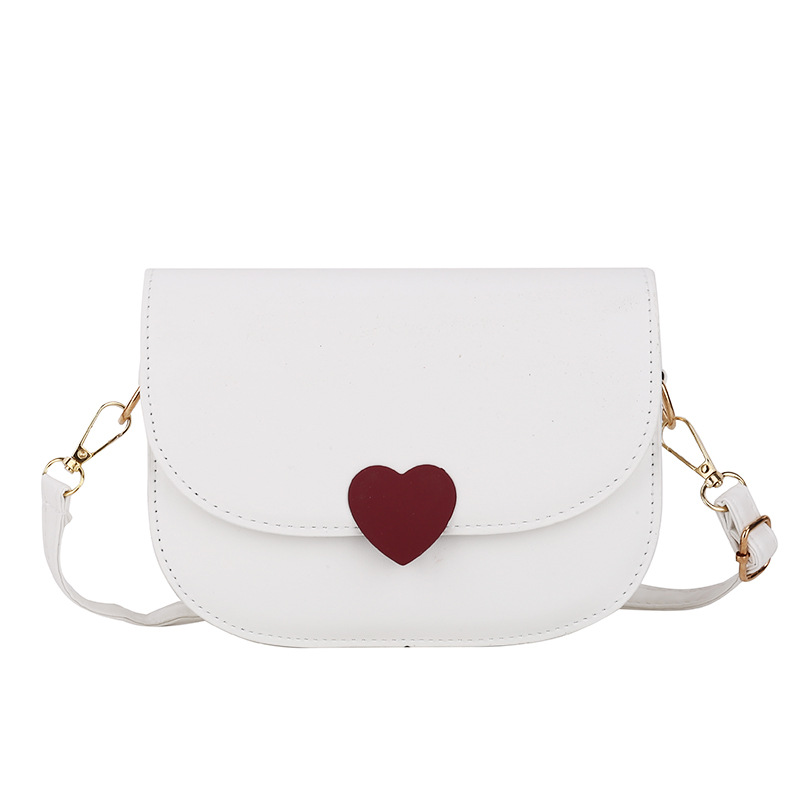 Cross-Border Women's Bag Korean Fashion 2023 Spring New Fashionable Small Square Bag Gentle Love Heart Simplicity Shoulder Messenger Bag