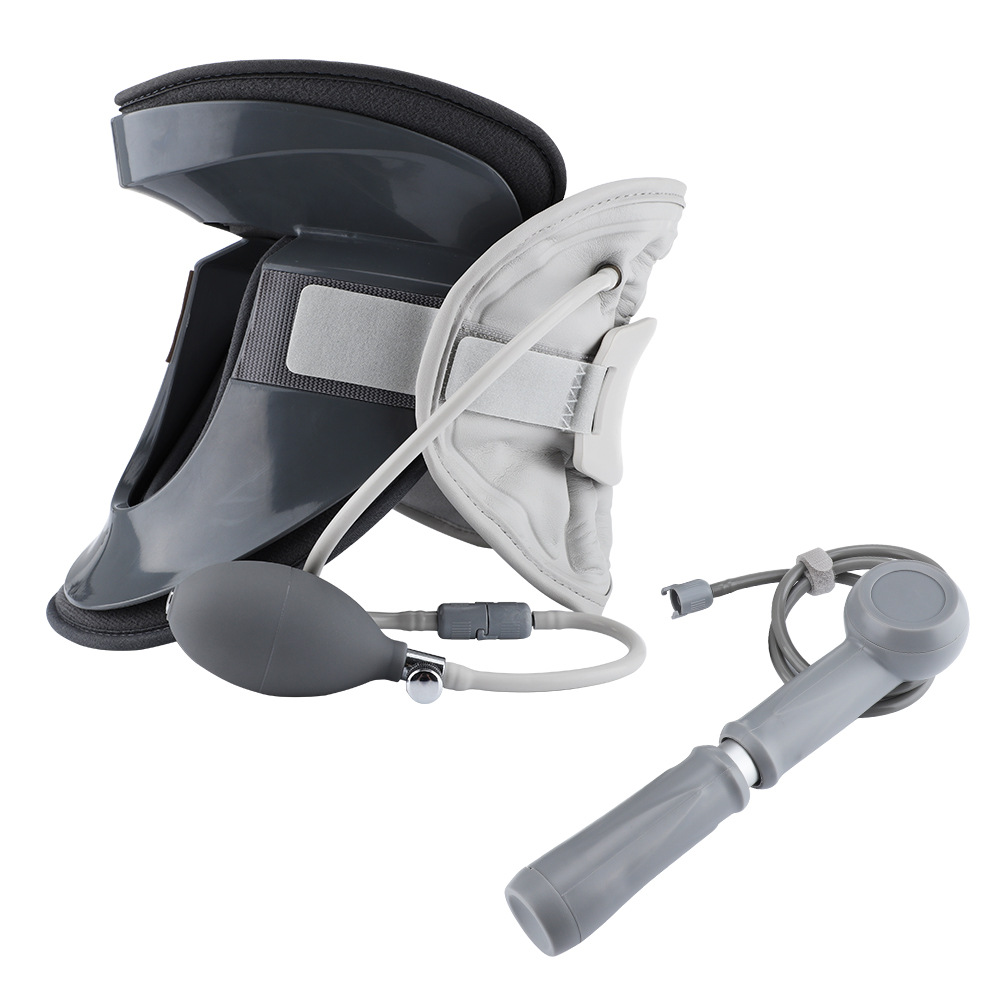 工厂批发 手动打气筒充气颈托固定器 家用颈椎矫正护颈支撑牵引器