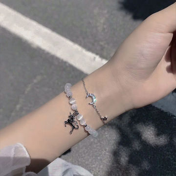 星月猫眼石手链女气质网红ins 小众设计珠时尚手环闺蜜学生手饰品