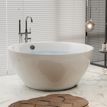 工厂直供酒店民宿按摩浴缸圆形彩色亚克力独立式浴缸1.1米--1.6米